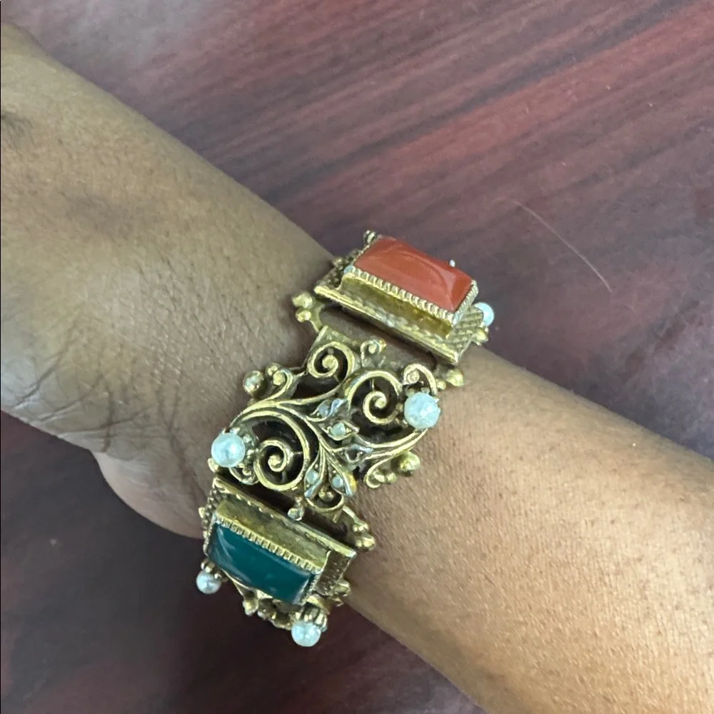 Vintage Arthur Pepper Signed Gemstone Bracelet